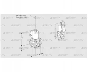 VAS1T15N/15N05NQL/BS/PP (88100437) Газовый клапан Kromschroder