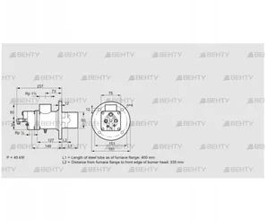 BIO 50RB-400/335-(39)D (84199115) Газовая горелка Kromschroder