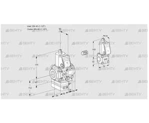 VAH2E40R/40R05HEVWR/PP/BS (88104708) Клапан с регулятором расхода Kromschroder