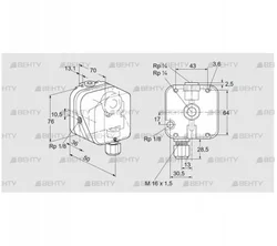 DG 10U-3T (84447305) Датчик-реле давления газа Kromschroder